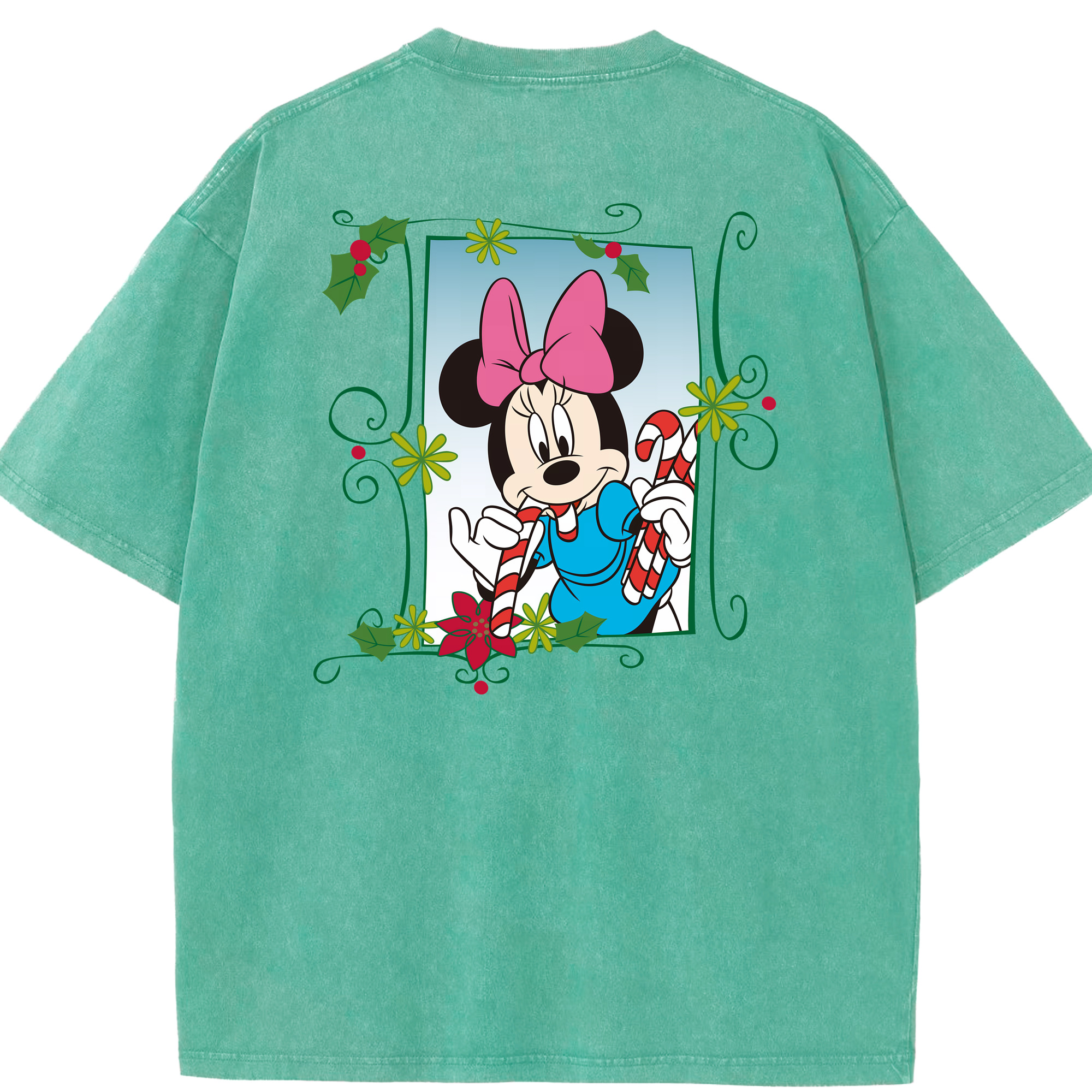 （画像用） ミッキーマウス Mickey Mouse 綿100% ヴィンテージ風 半袖Tシャツ（背面プリント）